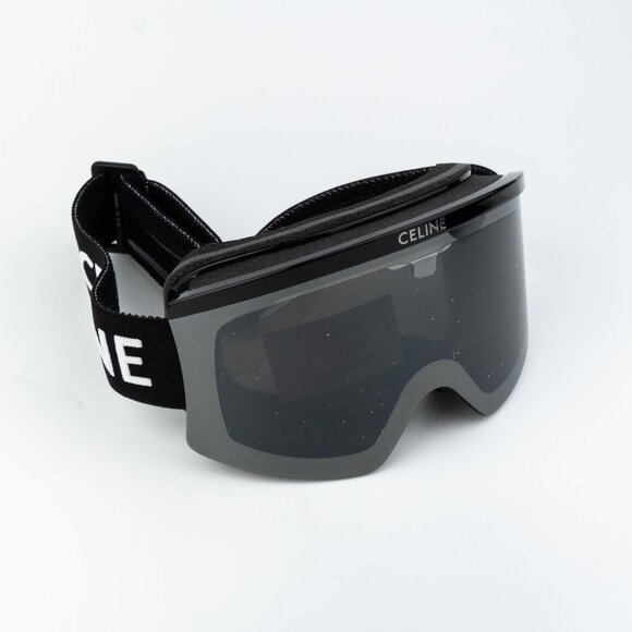 Celine CL40302U SKI MASK Women 01C Shiny Black Smoke Mirror NEW AUTHENTIC - Picture 5 of 12